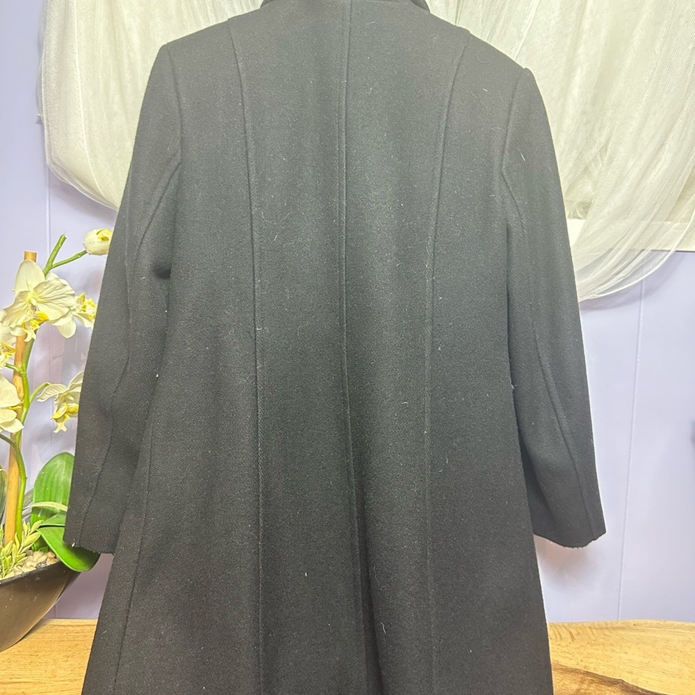 Vintage Le Chateau Women's Elegant Black Pea Coat Wool - Picture 3 of 7